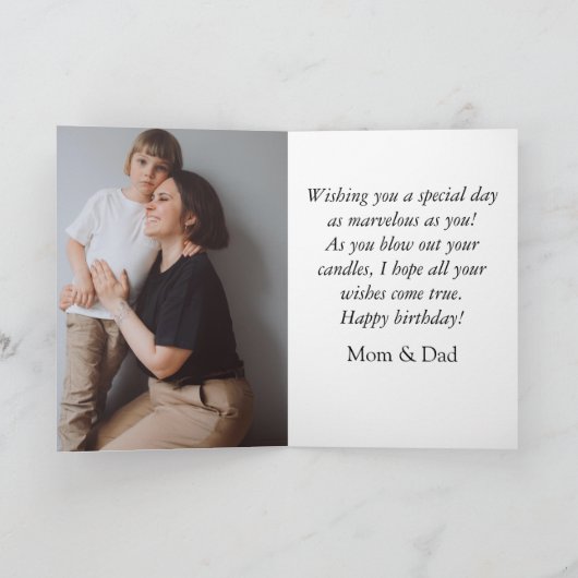 Carte Personnalisé Simple Anniversaire Élégant Collage P (Intérieur)