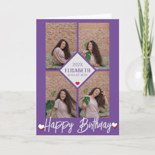 Carte Personnalisé Simple Anniversaire Élégant Collage P