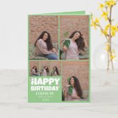 Carte Personnalisé Simple Anniversaire Élégant Collage P (Fleur jaune)