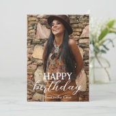 Carte Personnalisé Simple Anniversaire Photo stylé amusa (Debout devant)
