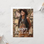 Carte Personnalisé Simple Anniversaire Photo stylé amusa (Devant/Arrière en situation)