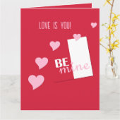 Carte Personnalisé Soyez Mineur Coeurs Rose, Saint Valen (Fleur jaune)