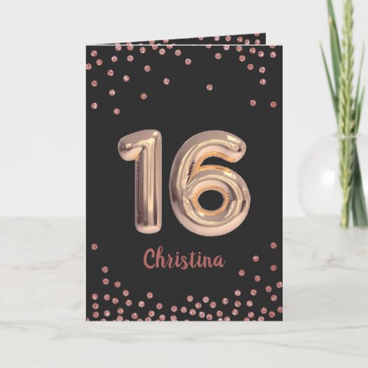 Carte Personnalisé Sweet 16 Happy 16th Birthday Parties  (Devant)