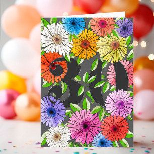 Carte personnalisée 30 ans Anniversaire Fleurie Gr