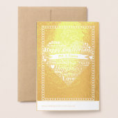 Carte personnalisée 50e Anniversaire d'or (Derrière avec enveloppe)