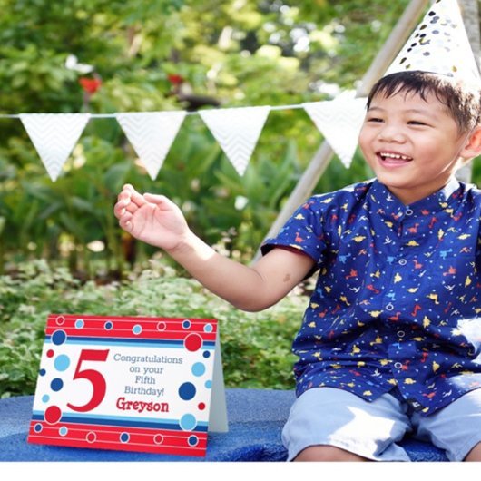 Carte personnalisée 5e anniversaire !