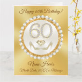 Carte personnalisée 60e anniversaire pour elle, ST (Fleur jaune)