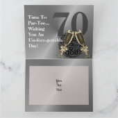 Carte personnalisée 70 ans Golf (Intérieur)