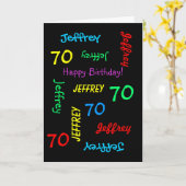 Carte personnalisée 70e anniversaire N'importe que (Fleur jaune)