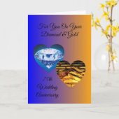 Carte personnalisée 75e anniversaire de mariage Di (Fleur jaune)