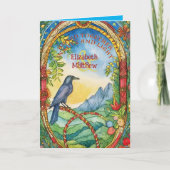 CARTE PERSONNALISÉE À LA MAIN PAGAN CELTIC RAVEN (Devant)