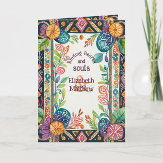 CARTE PERSONNALISÉE À LA MAIN PAGAN FOLKART FLORAL