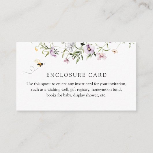 Carte personnalisée abeille et lavande pour l'inse (Devant)