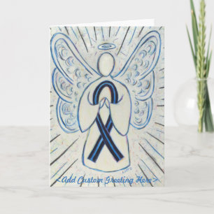 Carte personnalisée Angle de ruban bleu et noir