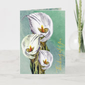 Carte personnalisée aquarelle lys de calla Vous ma (Devant)