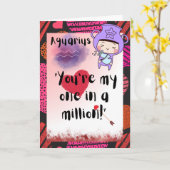 Carte personnalisée Aquarius Zodiac Valentines (Fleur jaune)