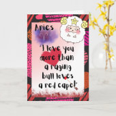Carte personnalisée Aries Zodiac Valentines (Fleur jaune)