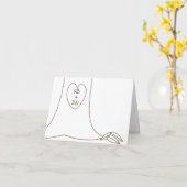Carte personnalisée avec initiales gravées dans un (Fleur jaune)