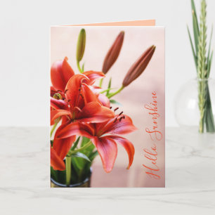 Carte personnalisée avec photo de lys tigrés Vous