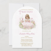 Carte Personnalisée Baptême Fille (Devant)