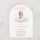 Carte Personnalisée Baptême Fille (Devant / Derrière)