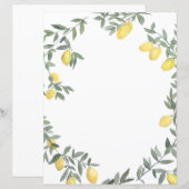 Carte personnalisée Boho Watercolor Lemon Wreath (Devant / Derrière)