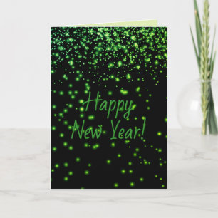Carte personnalisée Bonne Année Lueur Verte