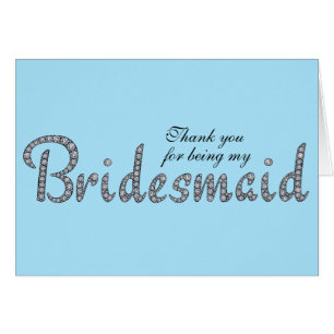 Carte personnalisée Bridesmaid bling