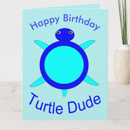 Carte personnalisée Bright Blue Turtle Dud (Devant)