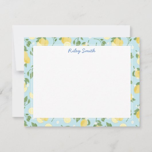 Carte personnalisée citron bleu plat (Devant)
