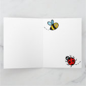 Carte personnalisée coccinelle + bumblebee fête de (Intérieur)