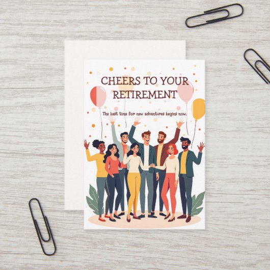 Carte personnalisée - Collègues d'adieu (Devant/Arrière en situation)