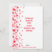 Carte personnalisée Confettis Cœurs Saint-Valentin (Dos)