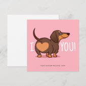 Carte personnalisée Dachshund Dog Log (Devant / Derrière)