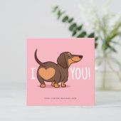 Carte personnalisée Dachshund Dog Log (Debout devant)