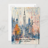 Carte personnalisée de Bonne Année 2025 à Manhatta (Devant / Derrière)