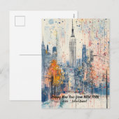 Carte personnalisée de Bonne Année 2025 Manhattan (Devant / Derrière)