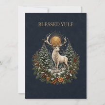 Carte personnalisée de cerf de Yule pour le solsti