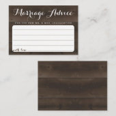 Carte personnalisée de conseil de mariage - bois (Devant / Derrière)