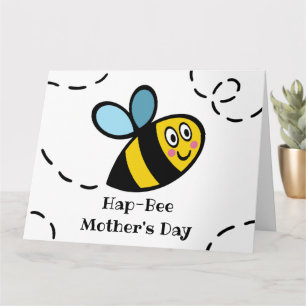 Carte personnalisée de fête des mères abeille à mi