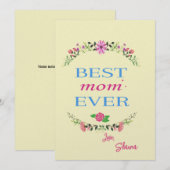 Carte personnalisée de Fête des Mères | Carte pour (Devant / Derrière)