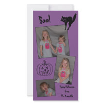 Carte personnalisée de Halloween (chat,