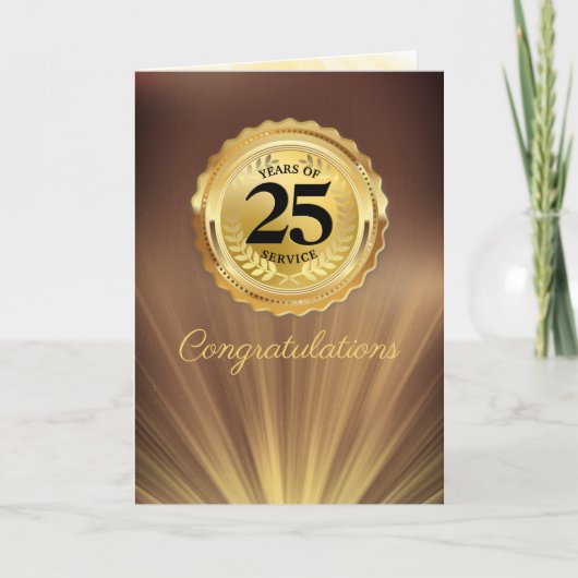 Carte personnalisée de jubilé de faux or pour empl (Devant)