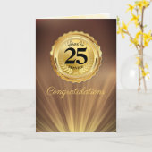 Carte personnalisée de jubilé de faux or pour empl (Fleur jaune)