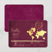 Carte personnalisée de la carte de voyage de noces (Devant / Derrière)