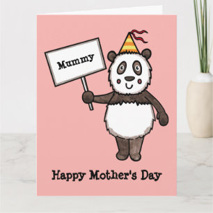 Carte personnalisée de la fête des mères Panda