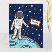 Carte personnalisée de la fête des mères Spaceman  (Fleur jaune)