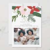 Carte personnalisée de la Fleur d'hiver rose rouge (Devant)