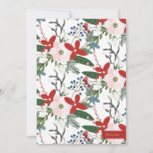 Carte personnalisée de la Fleur d'hiver rose rouge (Dos)