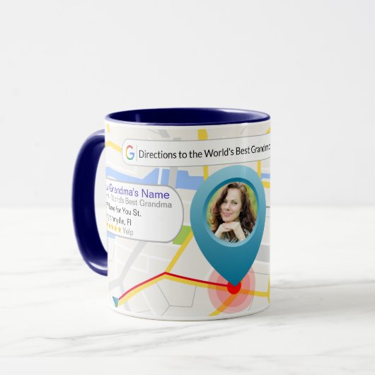 Carte personnalisée de la Meilleure Mug grand-mère (Devant gauche)
